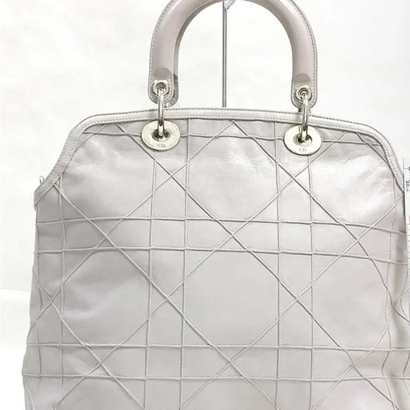 Dior Gray Lambskin Granville Satchel with Sturdy Handles - Picture 2 of 9